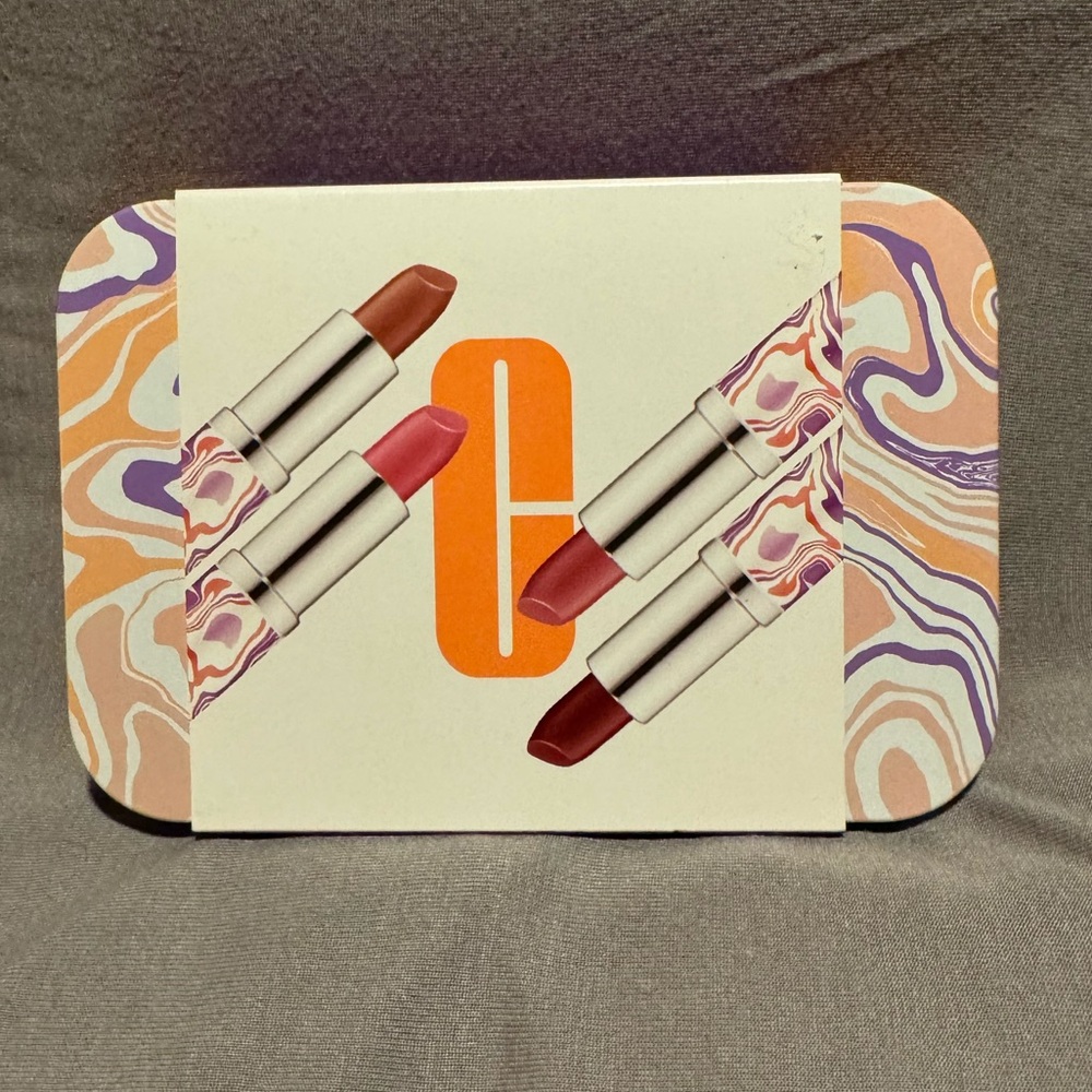 Clinique Plenty Of Pop Lipstick Set: 4-Piece Set - New In Reusable Tin